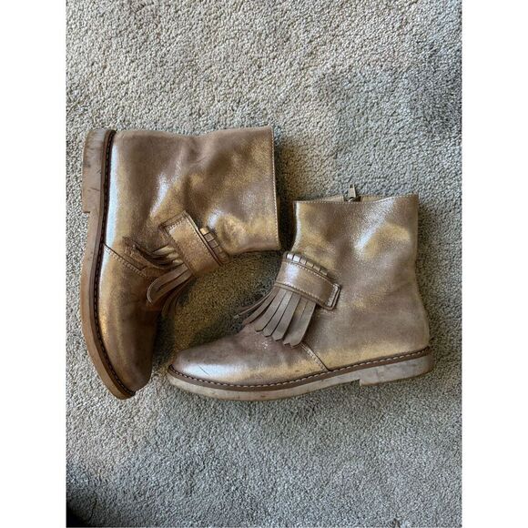 Elephantito Bootie w/ Fringes, metallic blush, $99 Sz 3 - Picture 5 of 8